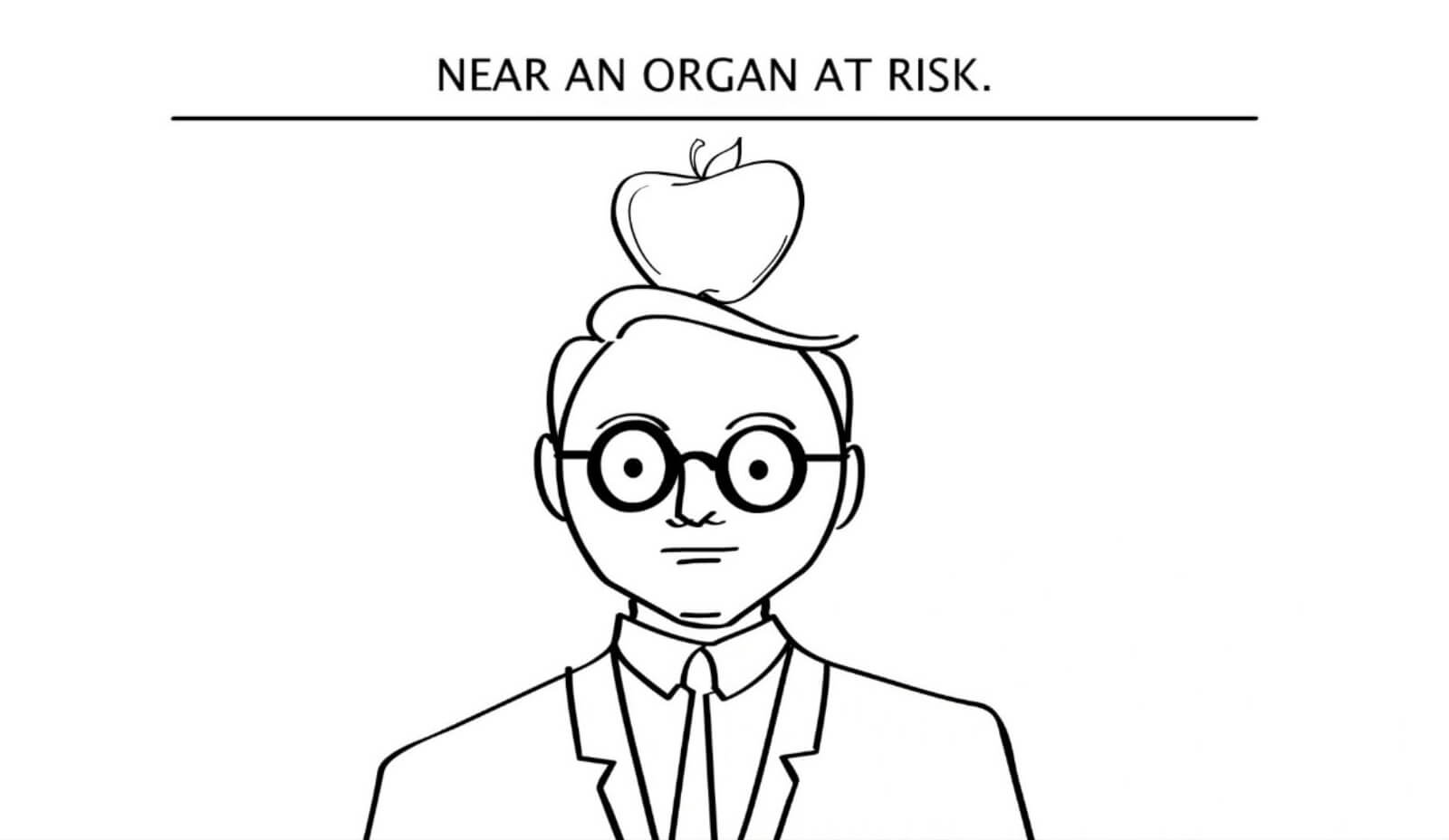 an isocenter near an organ at risk. (Picture the apple on someone’s head.)
